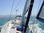 Whale watching aboard Outeniqua, a superbly appointed 50 foot sloop sailed by Spring Tide Charters,  Knysna, South Africa