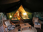 Talk about comfy...Mvuu Lodge tent interior.